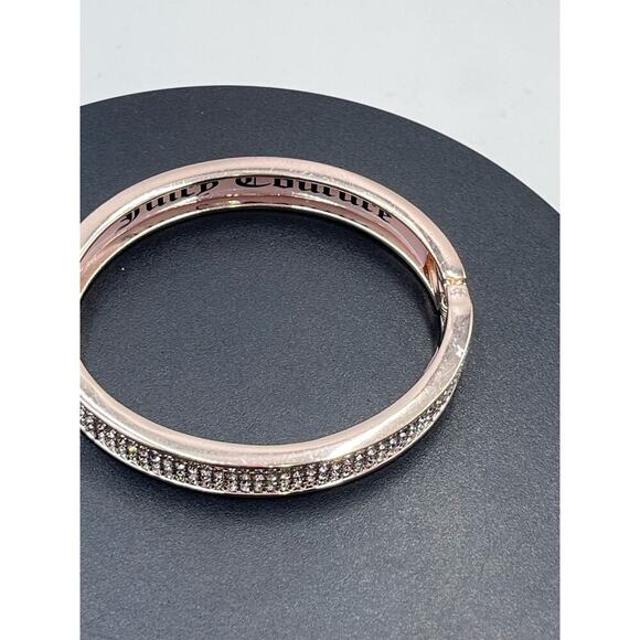 Juicy Couture Vintage Rose Gold Pave Crystal Bangle Bracelet - Picture 5 of 11